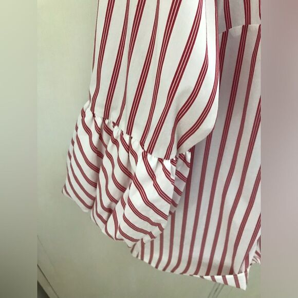 Worthington Red and White Striped Blouse - Picture 3 of 7